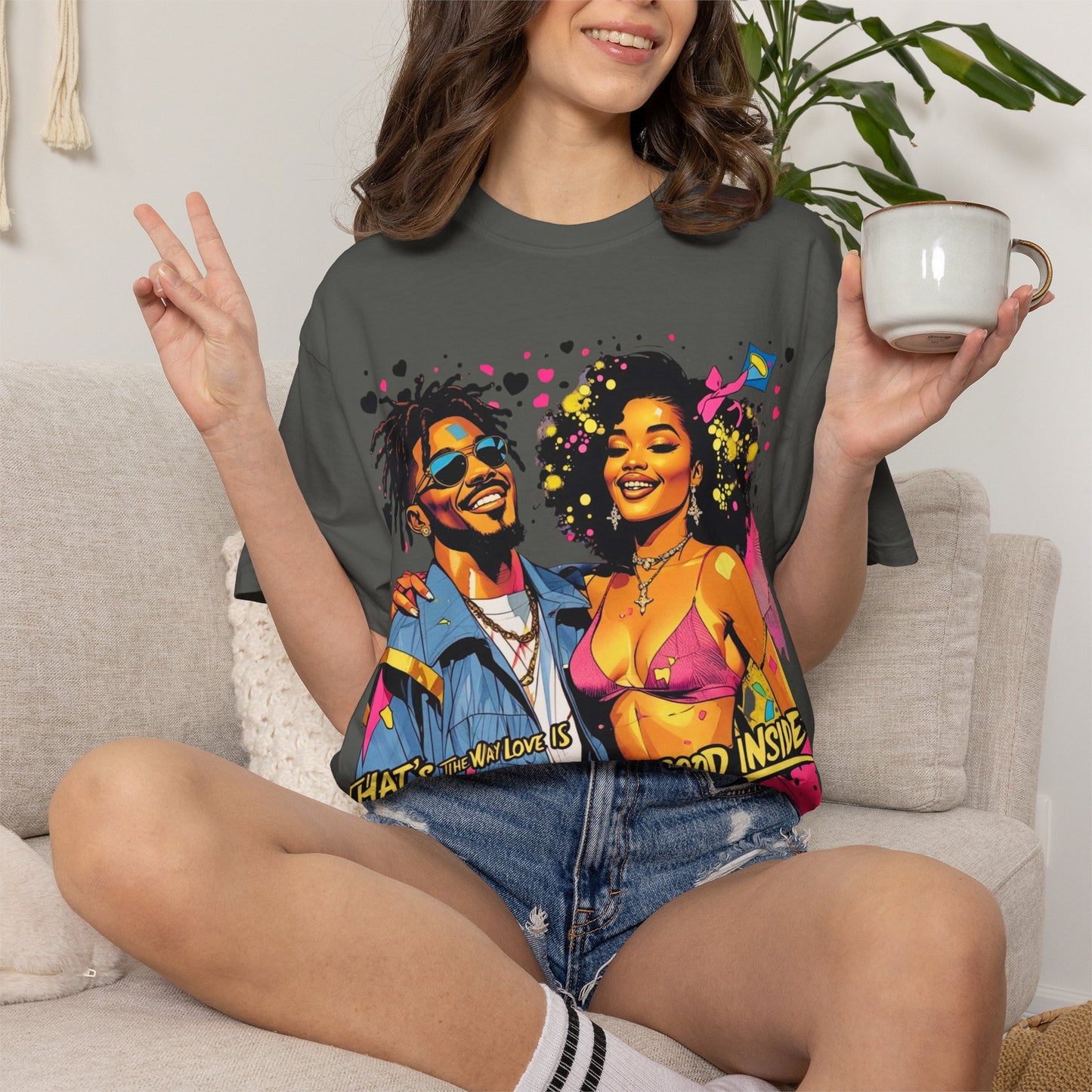 Retro Funk Couple T-Shirt — “Good Inside” Graphic Tee