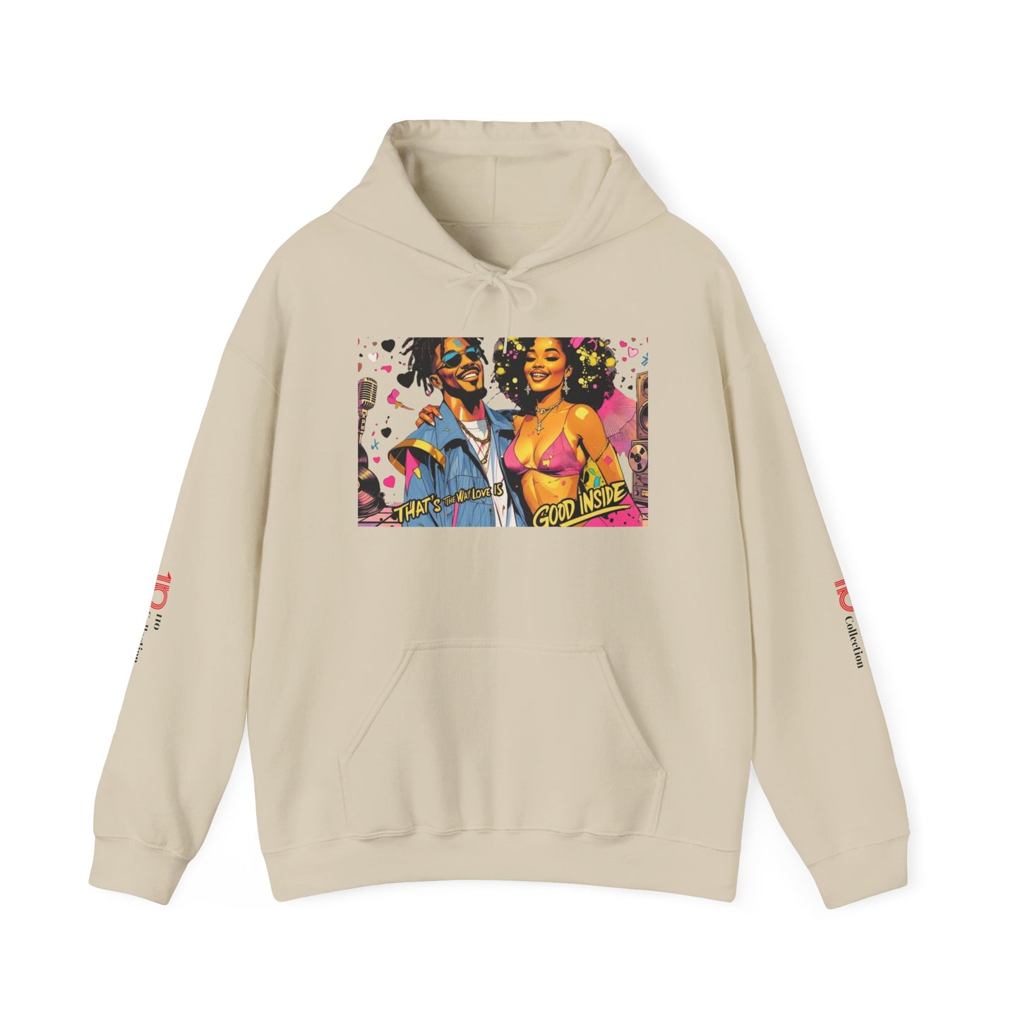 Hoodie - Afro Pop Couple Graphic Pullover (Colorful Retro Comic Art)